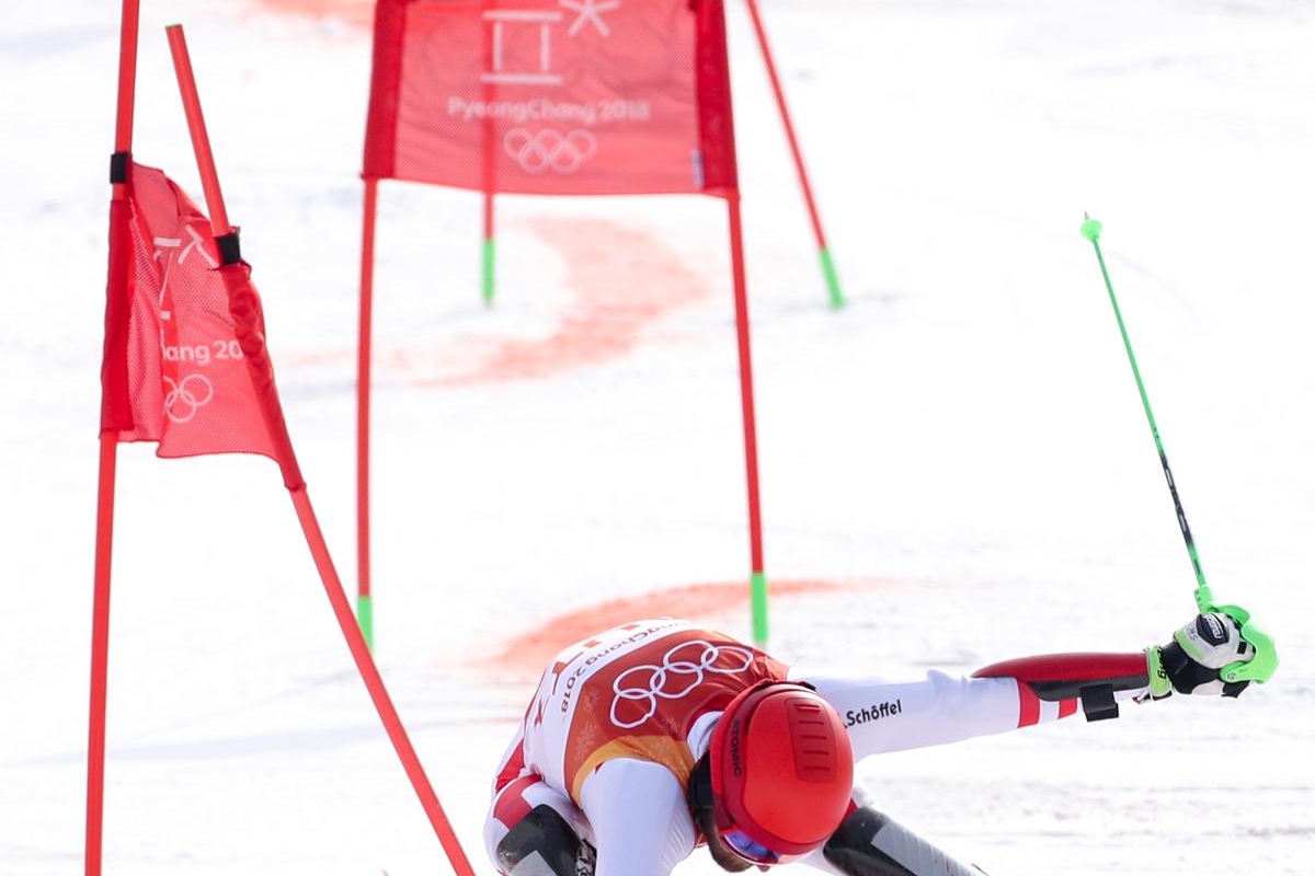 PYEONGCHANG,SOUTH KOREA,24.FEB.18 - OLYMPICS, ALPINE SKIING - Olympic Winter Games PyeongChang 2018, mixed team competition. Image shows Marco Schwarz (AUT). Photo: GEPA pictures/ Matic Klansek