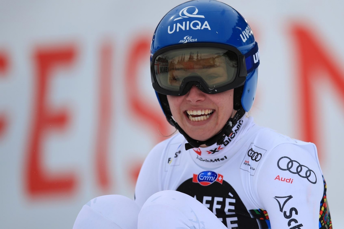 CRANS-MONTANA,SWITZERLAND,03.MAR.18 - ALPINE SKIING - FIS World Cup, Super G, ladies. Image shows Christine Scheyer (AUT). Photo: GEPA pictures/ Mario Buehner